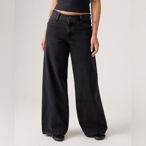 Levi's 94 Baggy Wide Leg Denim Jeans Relaxed Mid Rise Black size 26